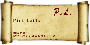 Piri Leila névjegykártya
